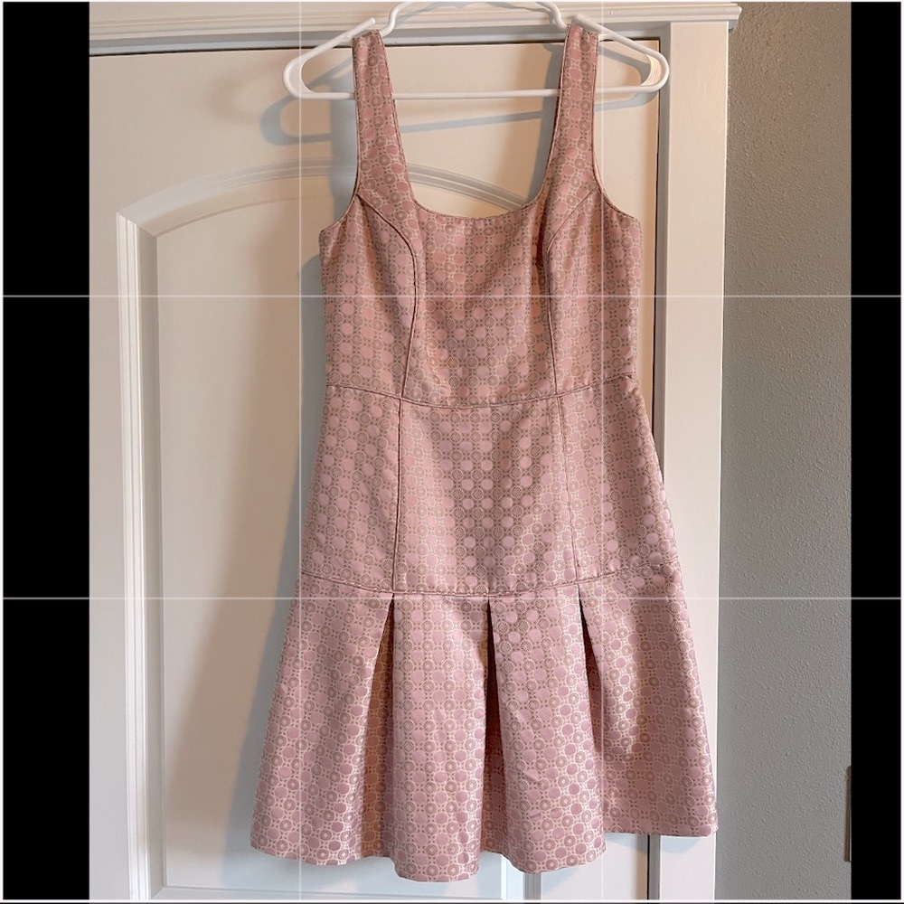 Banana Republic jacquard satin pink dress size 4